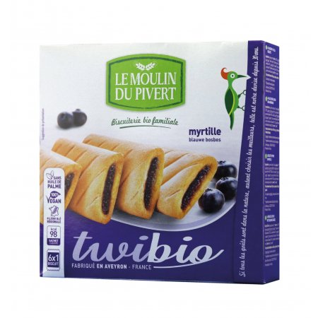 Biscoito Twibio Recheado A Mirtilo - (6x1) 150G - le moulin du pivert