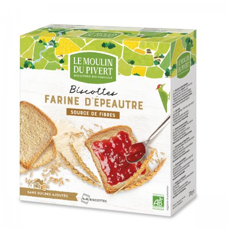 TOSTAS DE ESPELTA C/ AZEITE - 270G - MOULIN DU PIVERT