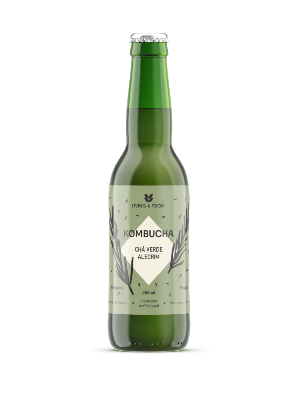KOMBUCHA ALECRIM - 250 ML - LIVING FOOD