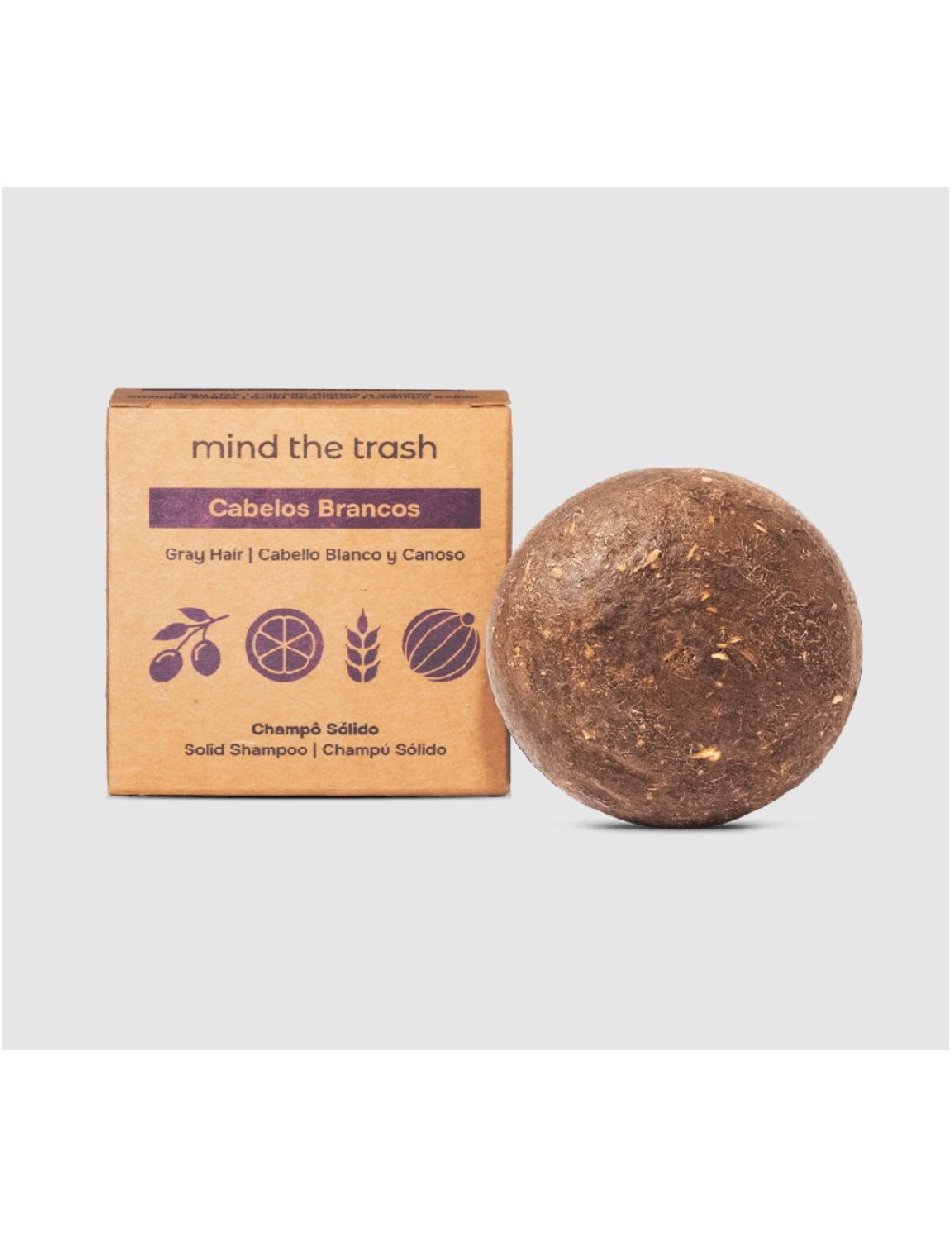CHAMPÔ SÓLIDO CABELOS BRANCOS E GRISALHOS - 80G - MIND THE TRASH