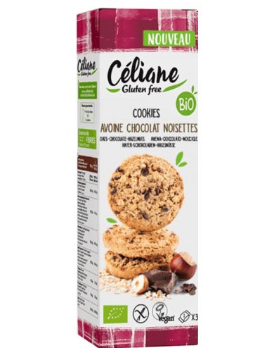 BISCOITOS DE AVEIA S/G C/ CHOCOLATE AVELÃ - 120G - CELIANE