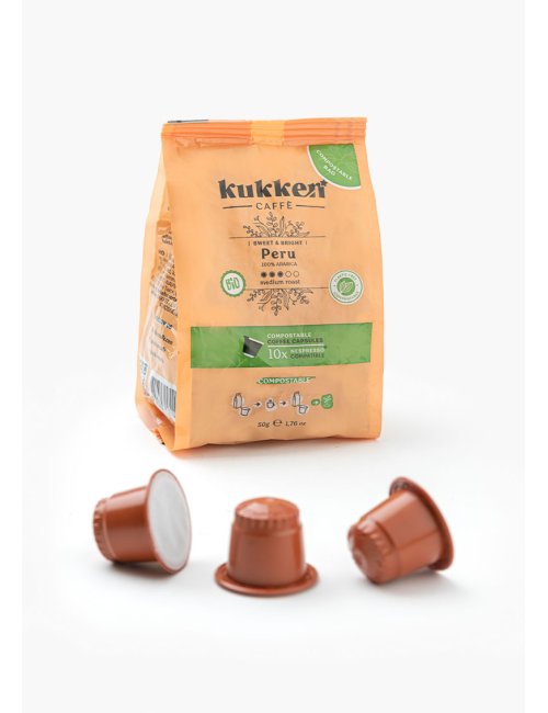 CAFÉ BIO CÁPS. COMPOST. PERU - 10 UNDS - KUKKEN