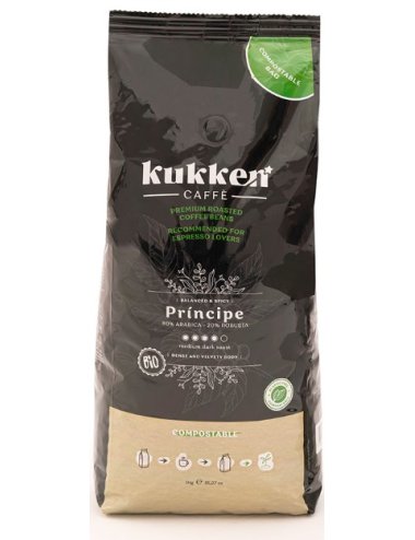 CAFÉ BIO TORRADO EM GRÃO PRINCIPE - 1KG - KUKKEN
