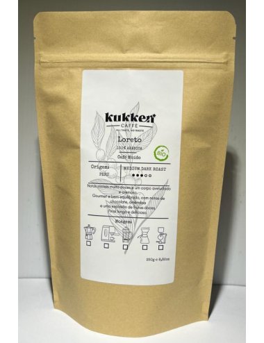 CAFÉ BIO TORRADO MOÍDO LORETO- 250G - KUKKEN