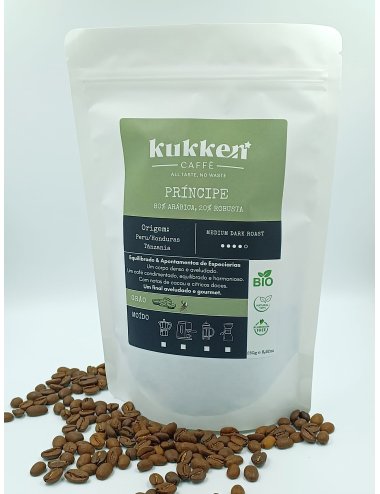 CAFÉ BIO TORRADO EM GRÃO PRINCIPE - 250G - KUKKEN