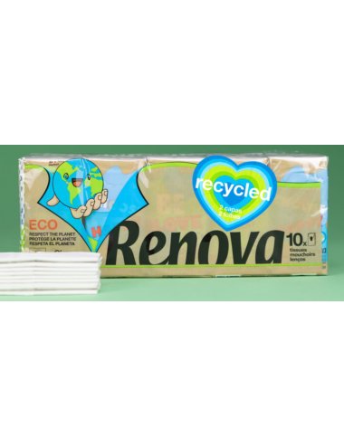 LENÇOS DE BOLSO RECYCLED - 10UNDS - RENOVA