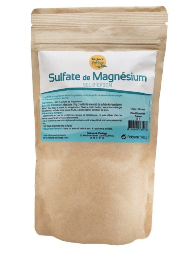 SULFATO DE MAGNÉSIO "SAL DE EPSOM" - 500G - NATURE E PARTAGE