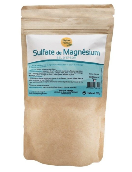 SULFATO DE MAGNÉSIO "SAL DE EPSOM" - 500G - NATURE E PARTAGE